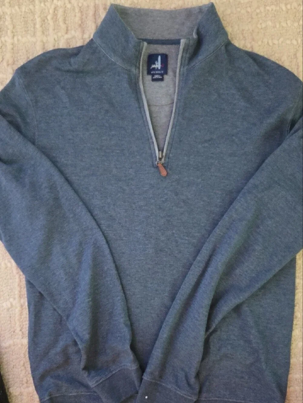 johnnie-O Heather Navy Sully Quarter-Zip Pullover, S